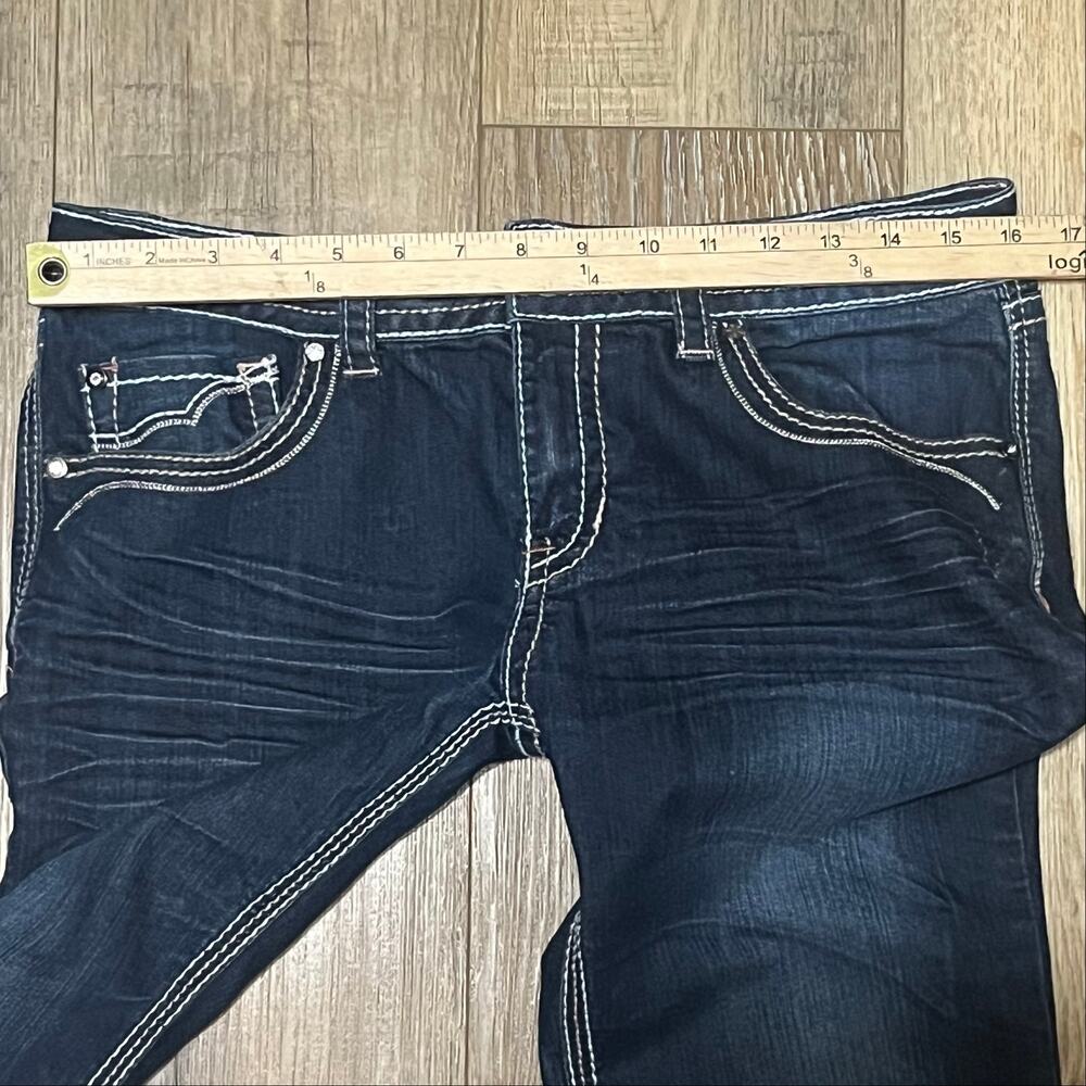 Hydraulic Lola Slim Boot Jeans Embroidered Bling Pockets Distressed 11/12 Y2K - Picture 9 of 10